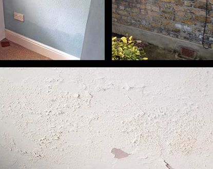 Vochtplekken op de muur