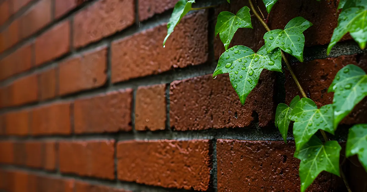 Natte plek op buitenmuur